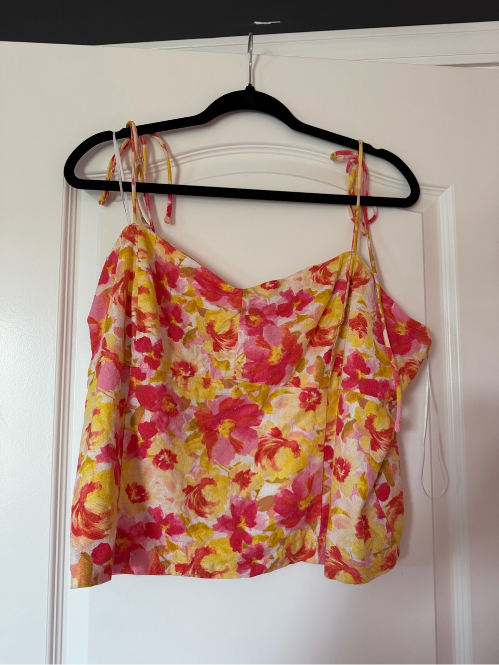 Floral Tie-Shoulder Tank